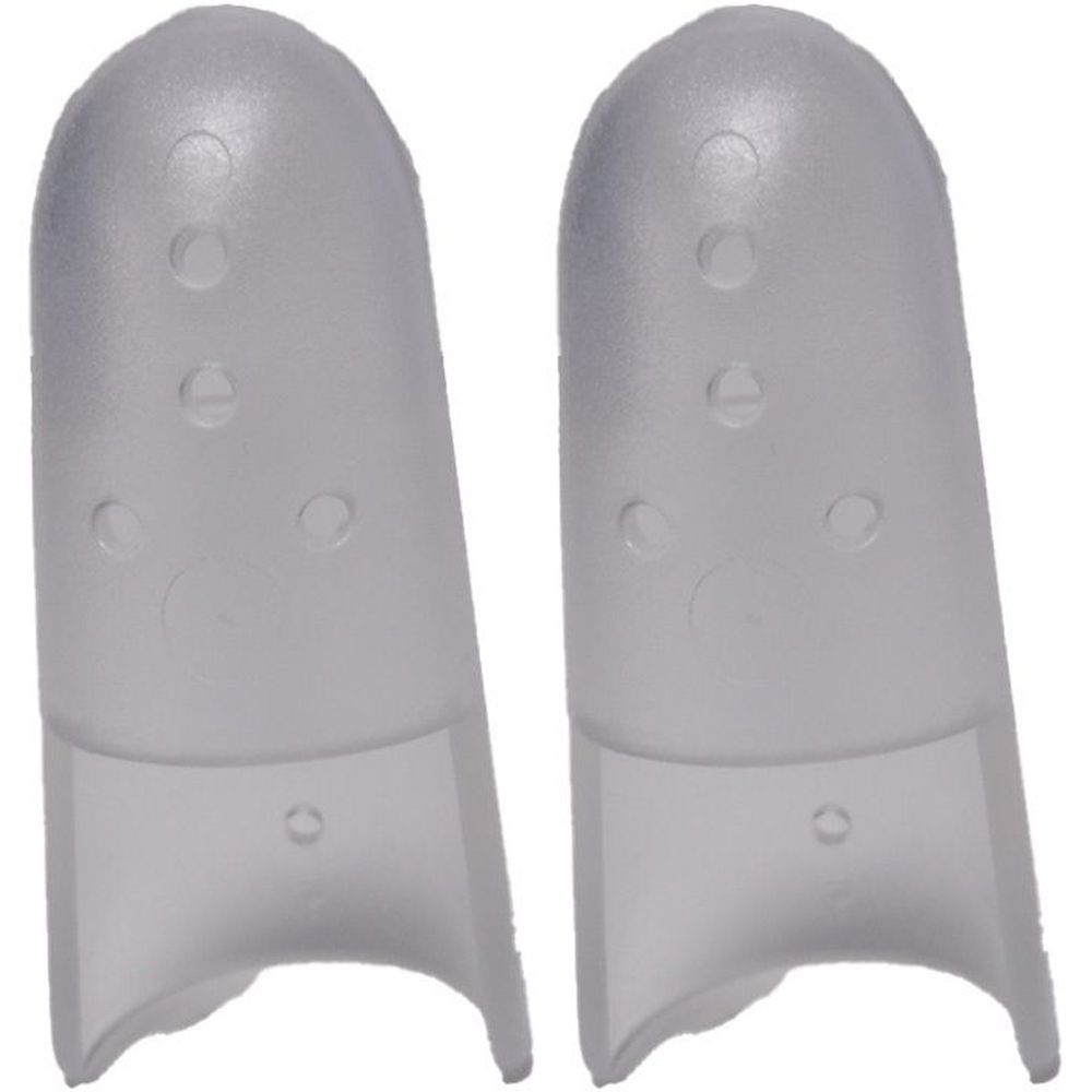 Deux capuchons transparents en plastique pour le bout des doigts, avec trous d'aération.