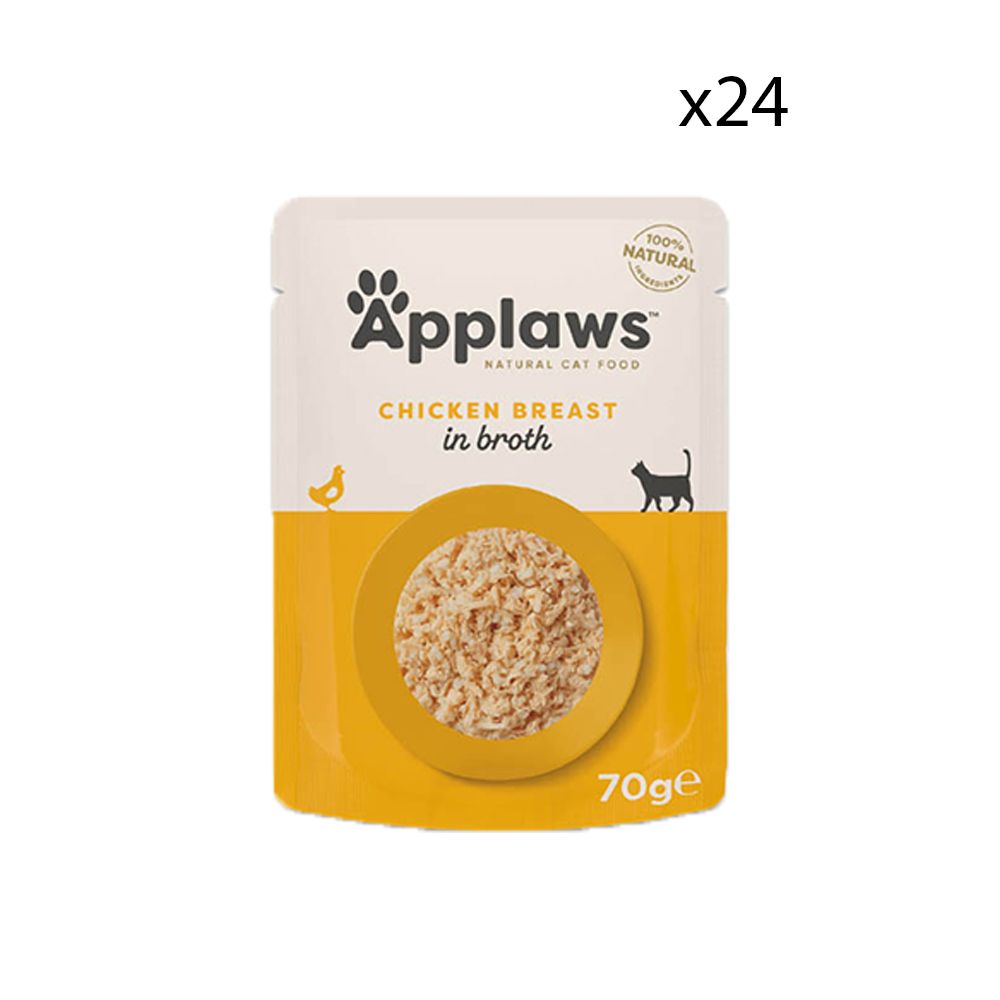 Applaws kipfilet in bouillon, 70g zakje. Natuurlijk kattenvoer.