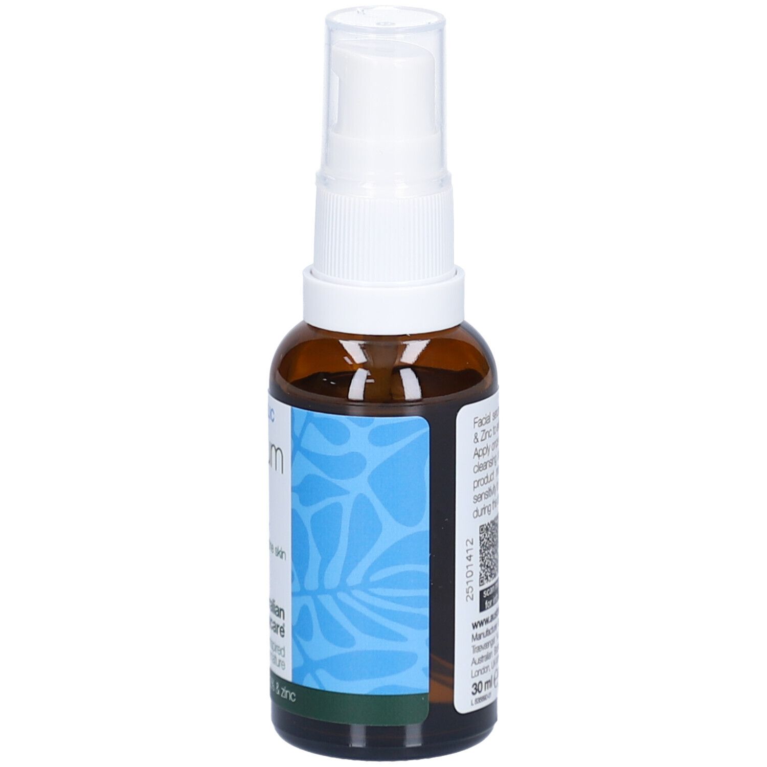 Bruine fles met witte spraykop. Label met tekst en logo's. Merk: Australian Bodycare.