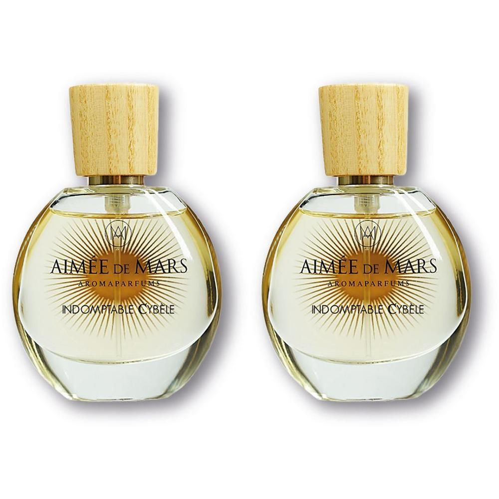 Twee flacons Aimée de Mars Indomptable Cybèle Eau de Parfum met houten dop.