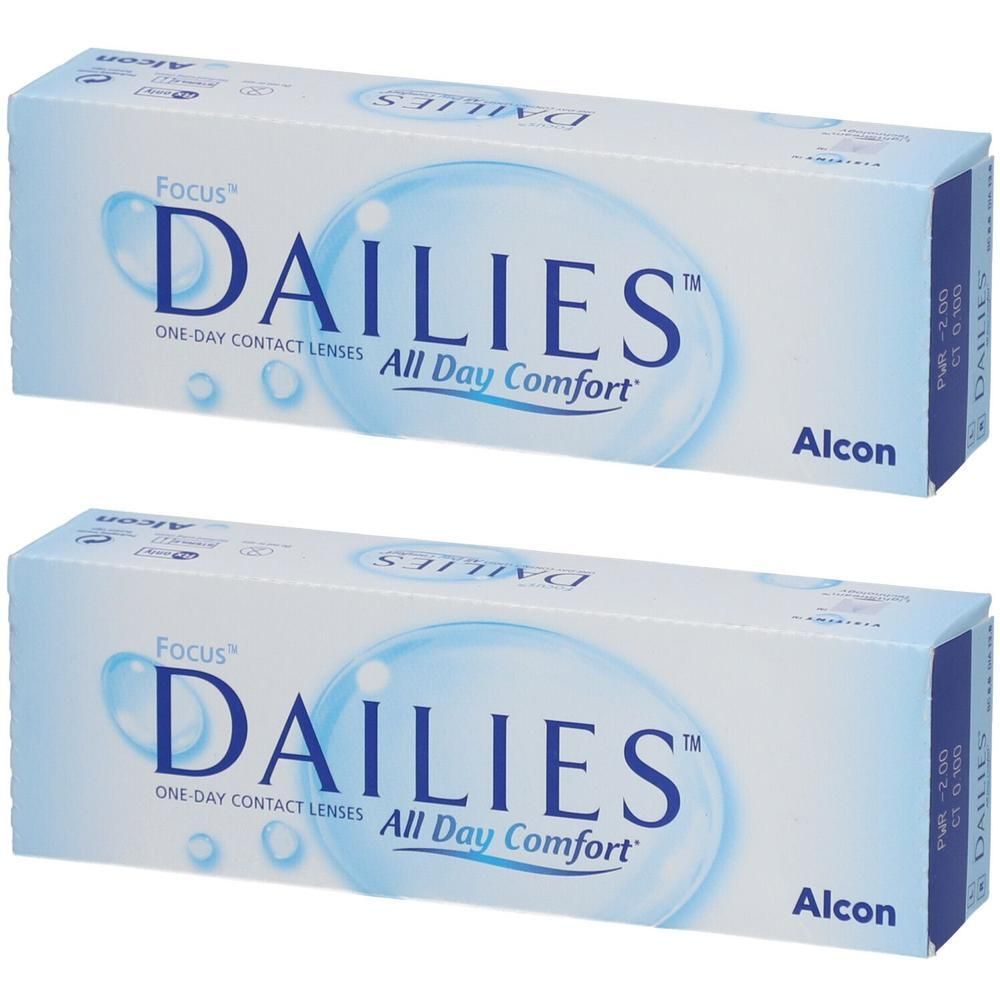 Twee pakken Alcon Focus Dailies All Day Comfort daglenzen.