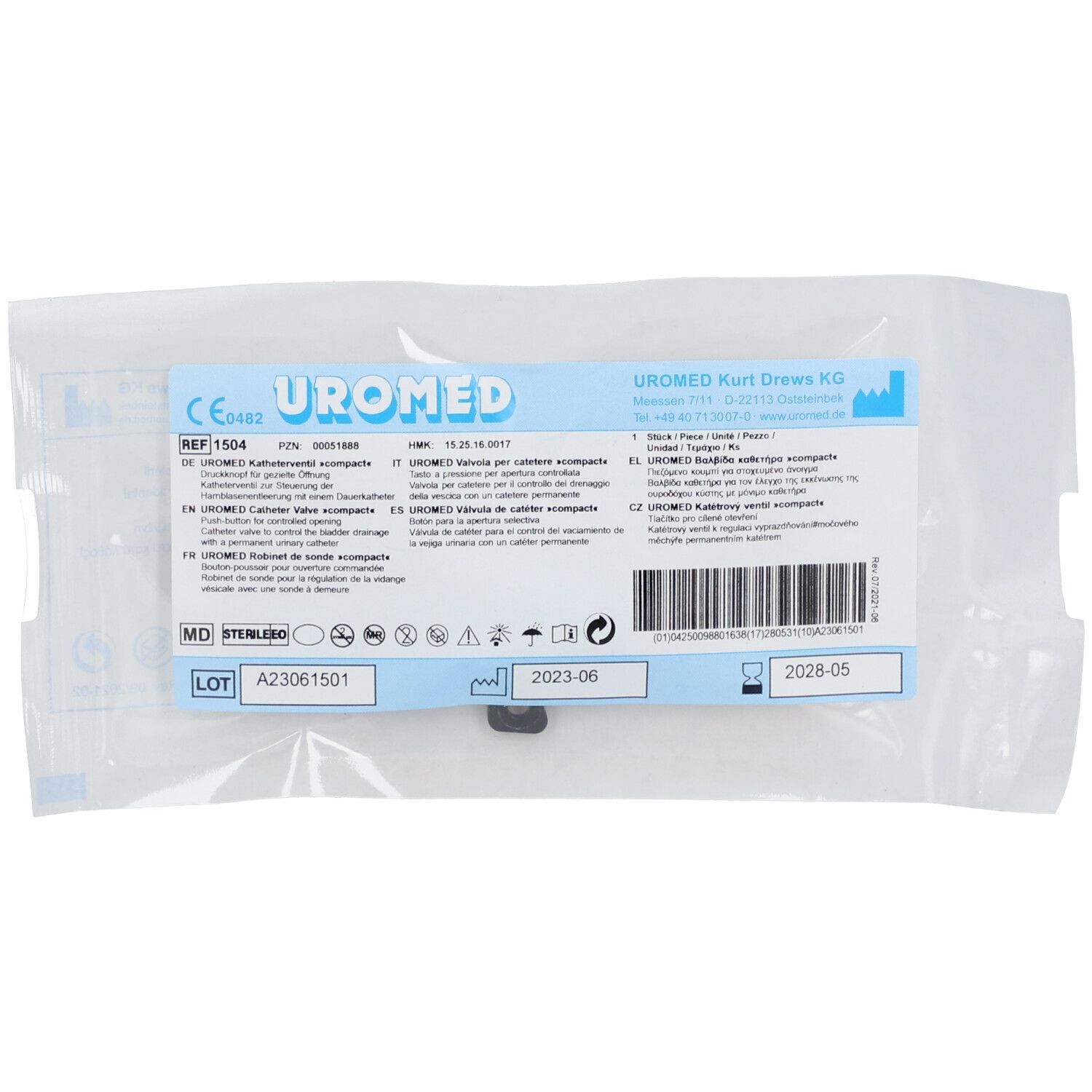 Sachet stérile avec une paire de bande auto-agrippante UROMED, REF 4895.
