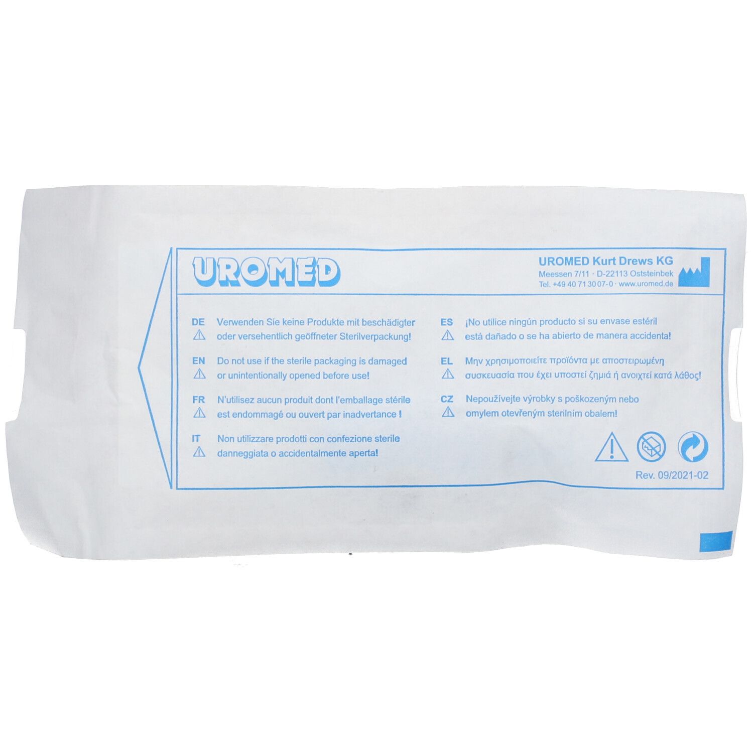 Sachet stérile avec une paire de bande auto-agrippante UROMED, REF 4895.