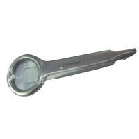 Lupenpinzette, metaal, met vergrootglas. Opschrift: FRANK®. 8 cm.