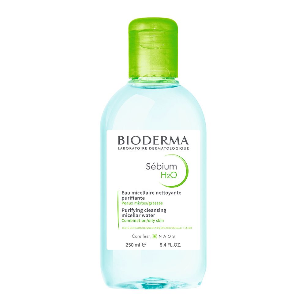 Eau micellaire Sébium H2O Bioderma, 250ml, pour peaux mixtes/grasses.