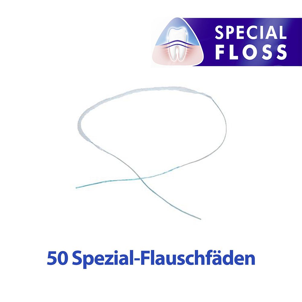meridol Special Floss. Losse witte flossdraden. 50 speciale flossdraden.