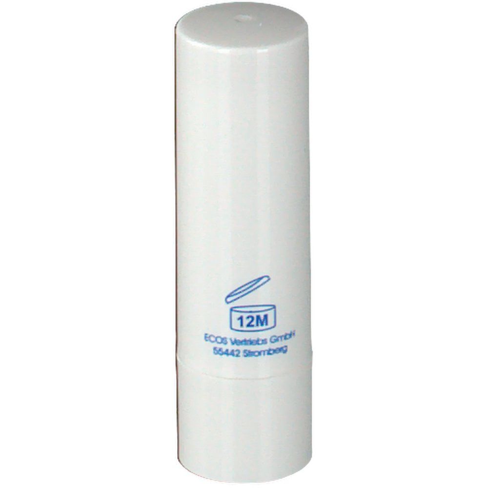 Witte stick met opdruk 12M en ECOS Vertriebs GmbH.