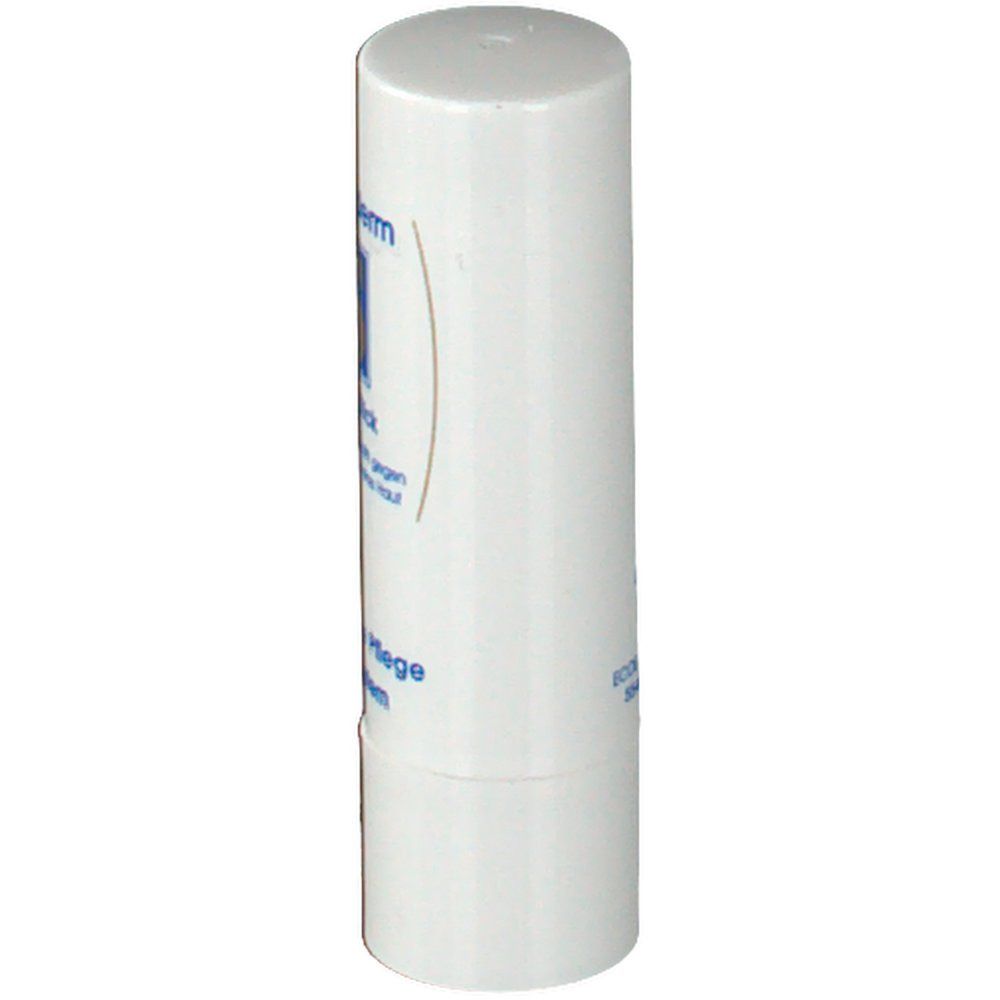 Witte stick met opschrift Sulfoderm, Teint Stick. Tekst: Verzorging die puistjes en een onzuivere huid bedekt.
