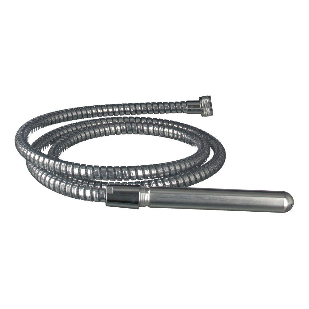 Tuyau de douche flexible en métal avec douchette. Couleur argent.