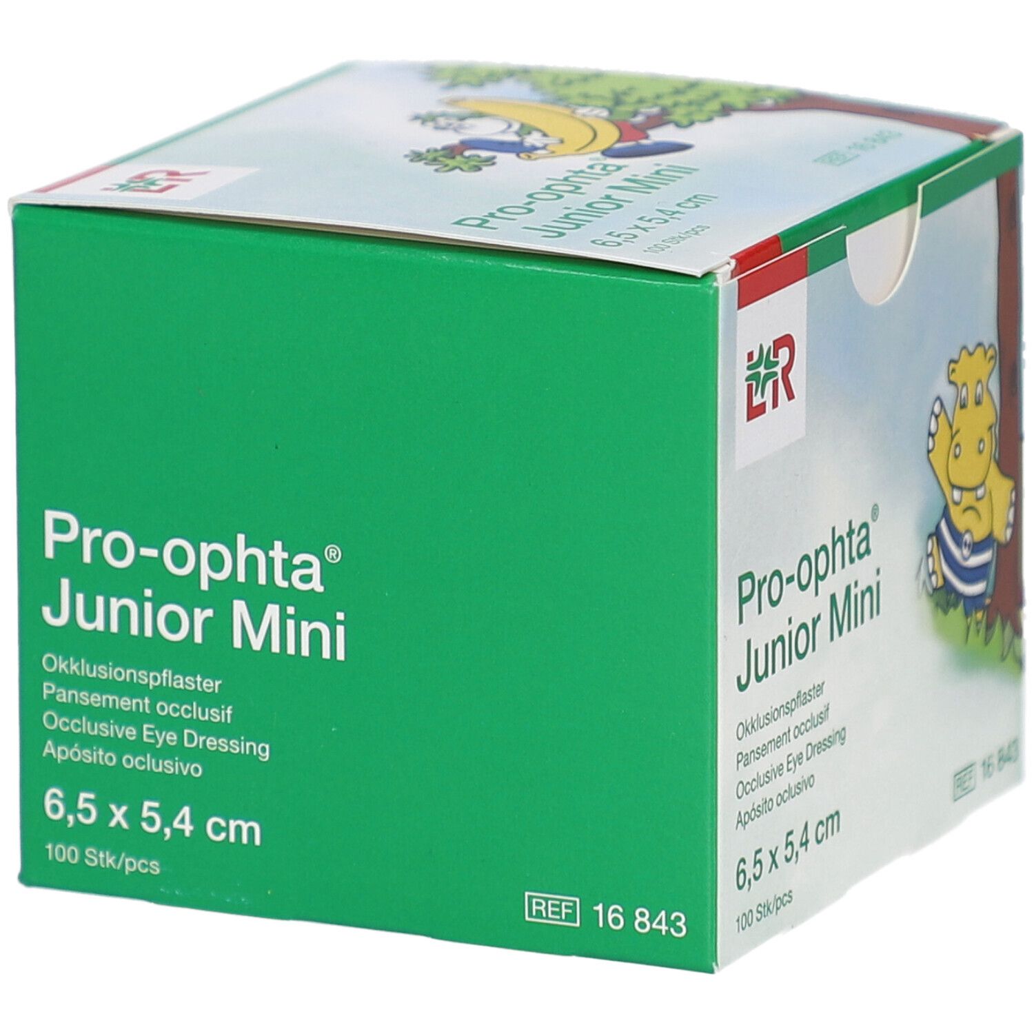 Pro-ophta Junior Mini Pansement occlusif, 6,5 x 5,4 cm, 100 pièces.
