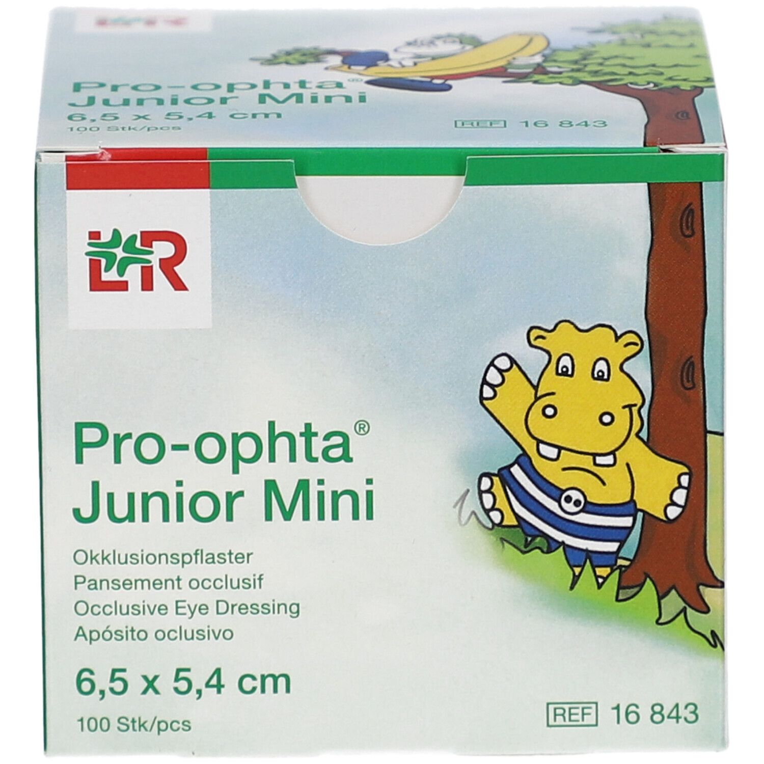 Pro-ophta Junior Mini Pansement occlusif, 6,5 x 5,4 cm, 100 pièces.
