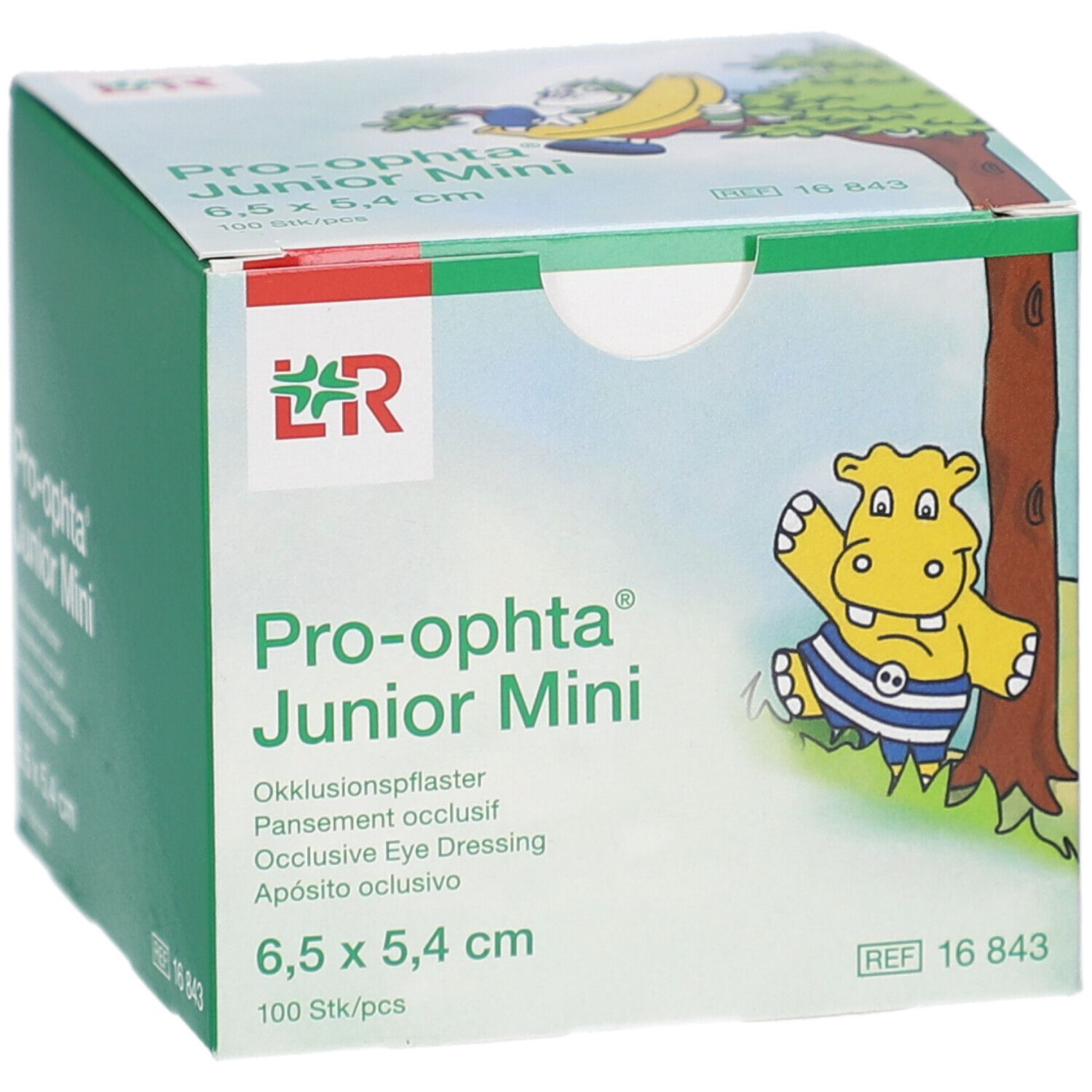 Pro-ophta Junior Mini Pansement occlusif, 6,5 x 5,4 cm, 100 pièces.
