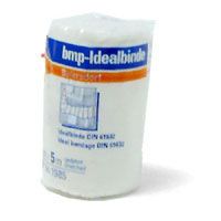 Rouleau de bandage 'bmp-Idealbinde'. Emballage avec texte bleu et orange. Longueur 5 m.