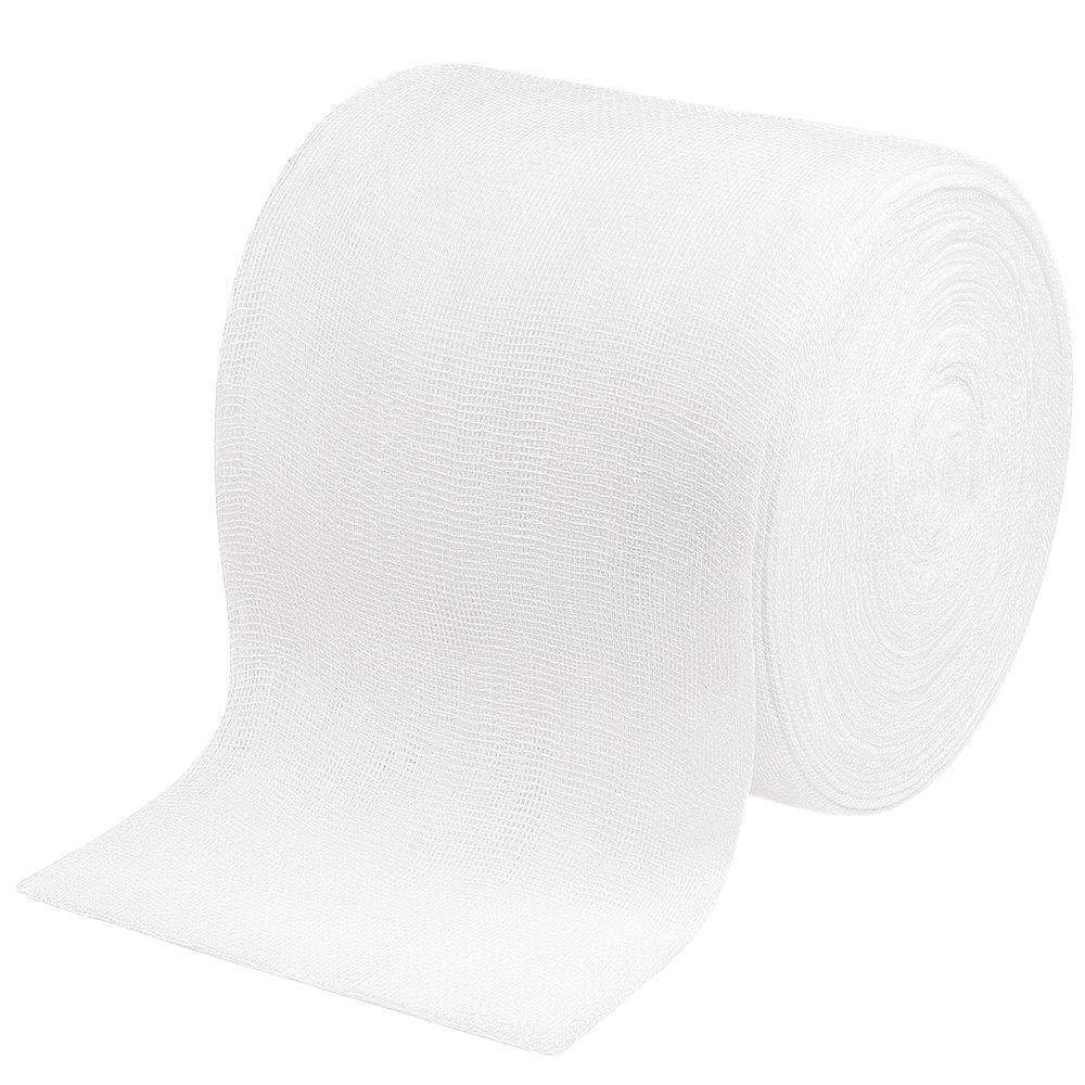 Rouleau de gaze blanche. Structure tissée. Sans emballage.