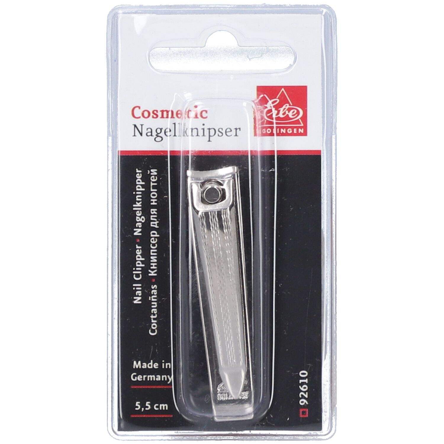 Coupe-ongles cosmétique, 5,5 cm, Fabriqué en Allemagne, sous blister.