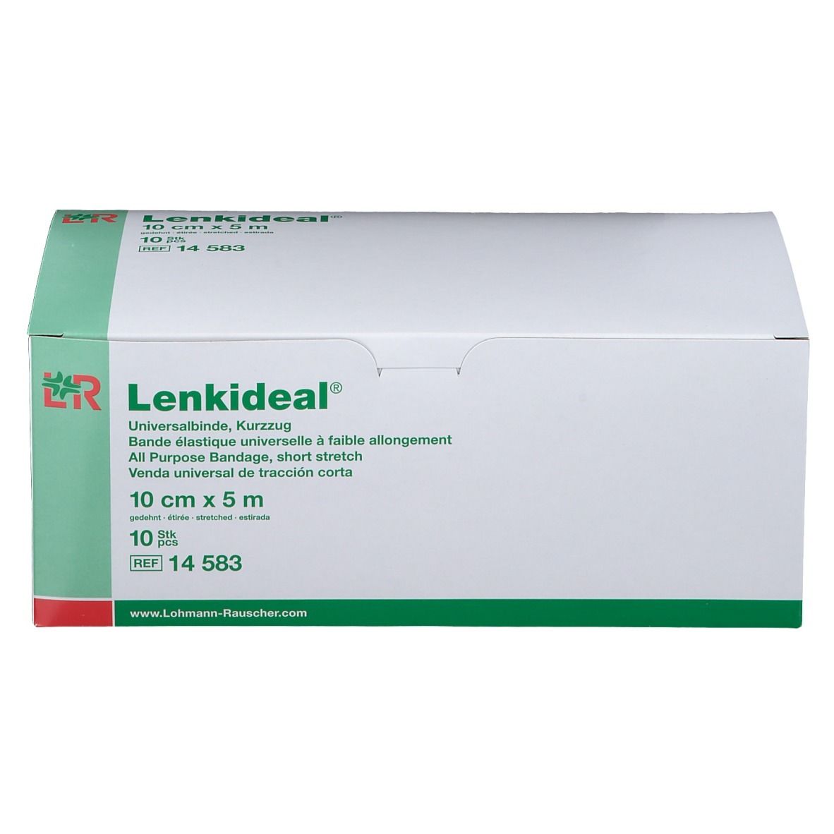 Boîte de Lenkideal® Idealbinde, 10 cm x 5 m. Bandage universel à faible allongement. 10 pièces.