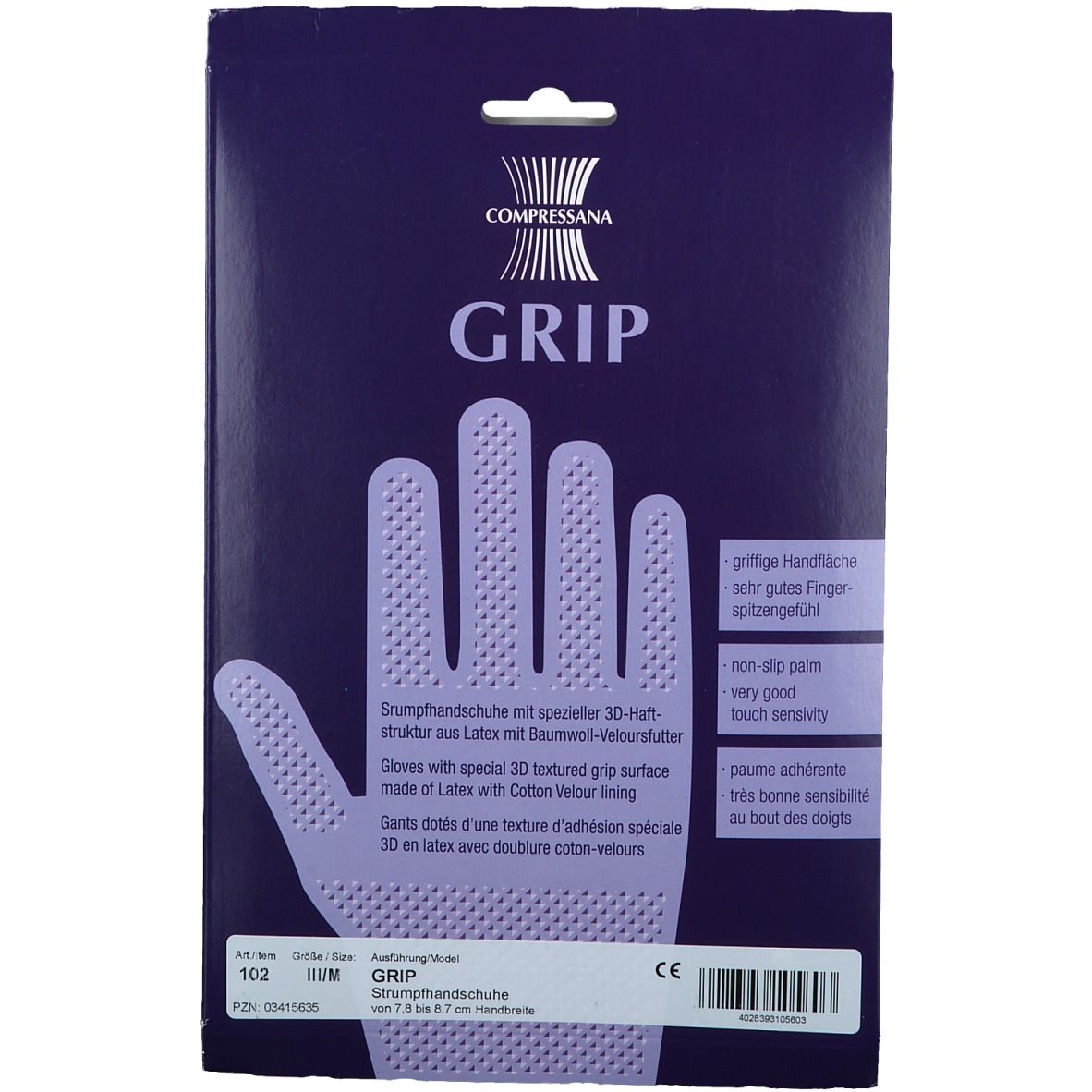 Gants en caoutchouc COMPRESSANA, taille 3
