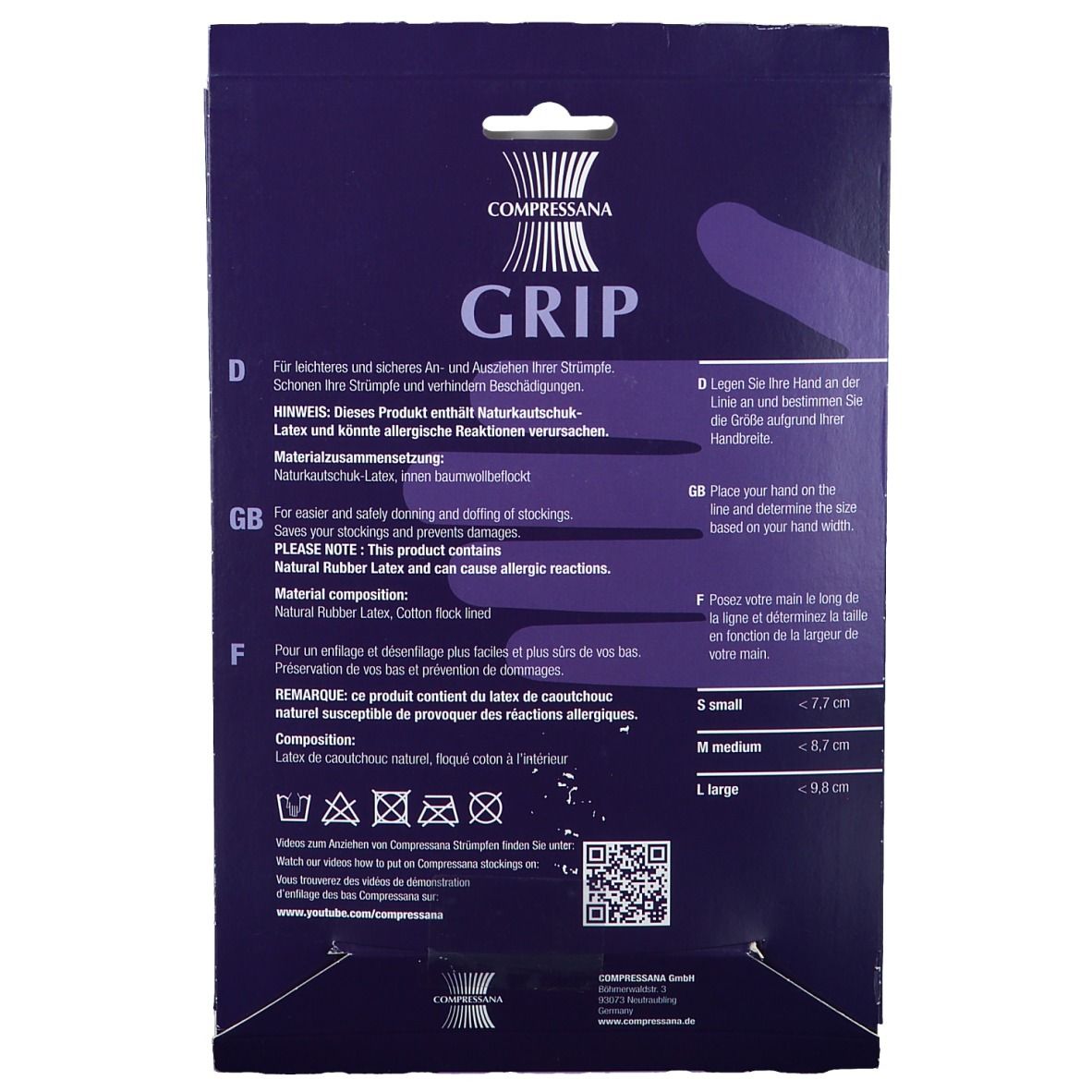 Gants en caoutchouc COMPRESSANA, taille 3