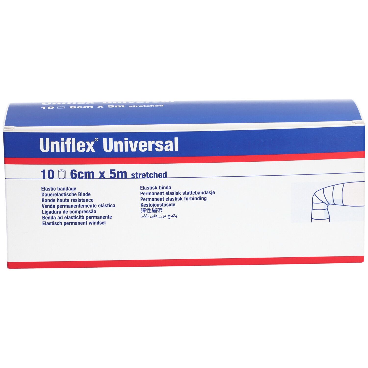 Emballage de bandage élastique Uniflex Universal, 10cm x 5m.