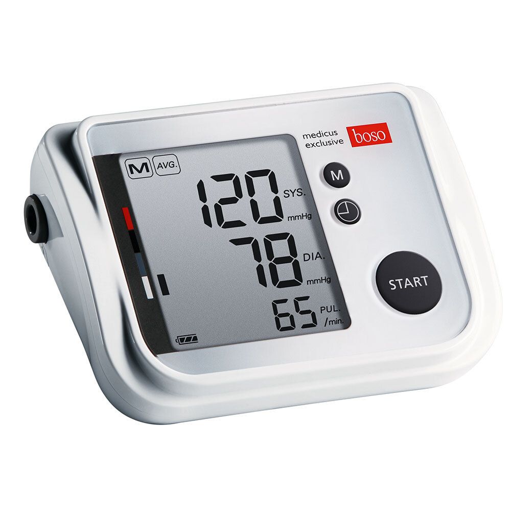 Boso bovenarm bloeddrukmeter met manchet en digitaal display.