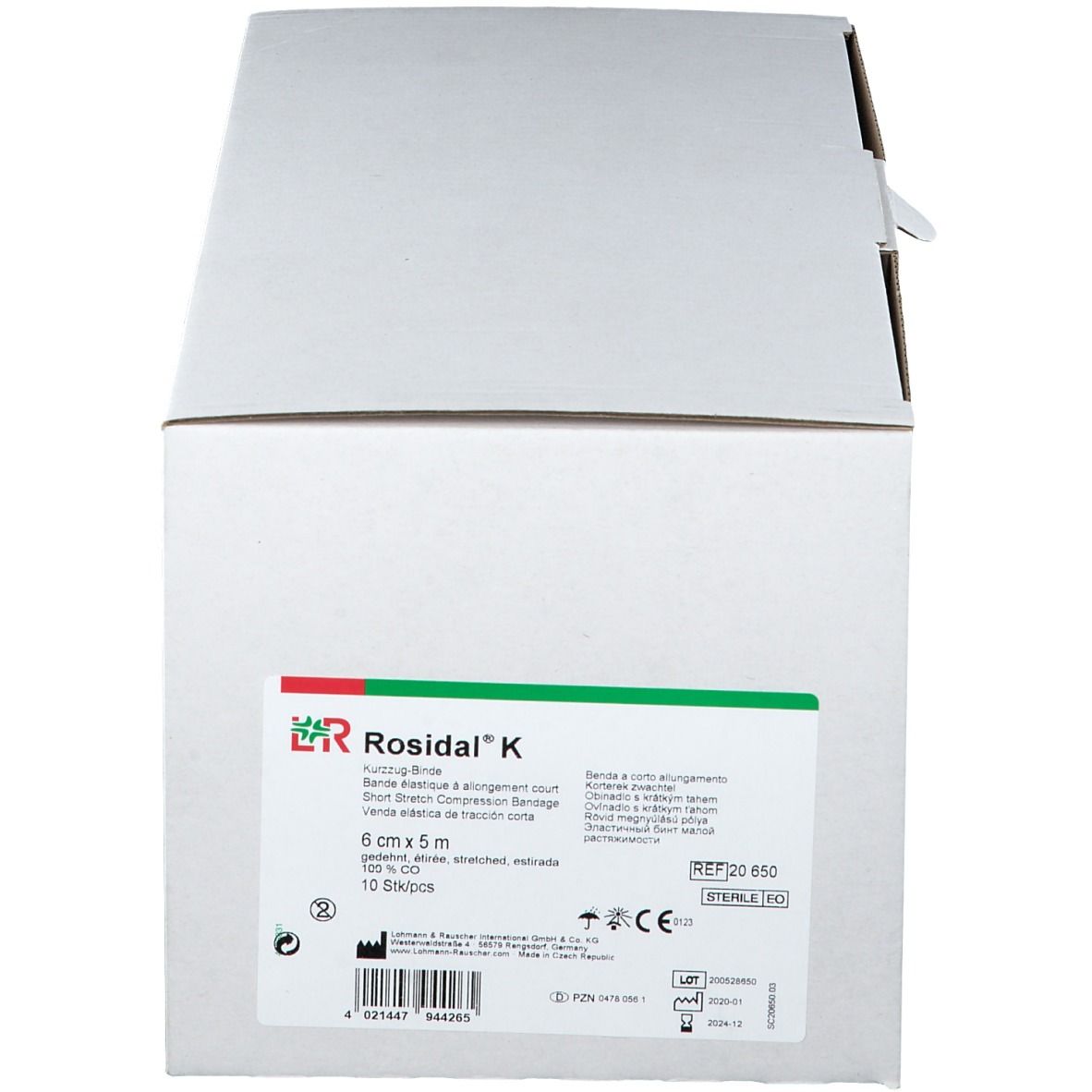 Doos Rosidal K compressieverband. 6 cm x 5 m. 10 stuks. Steriel.