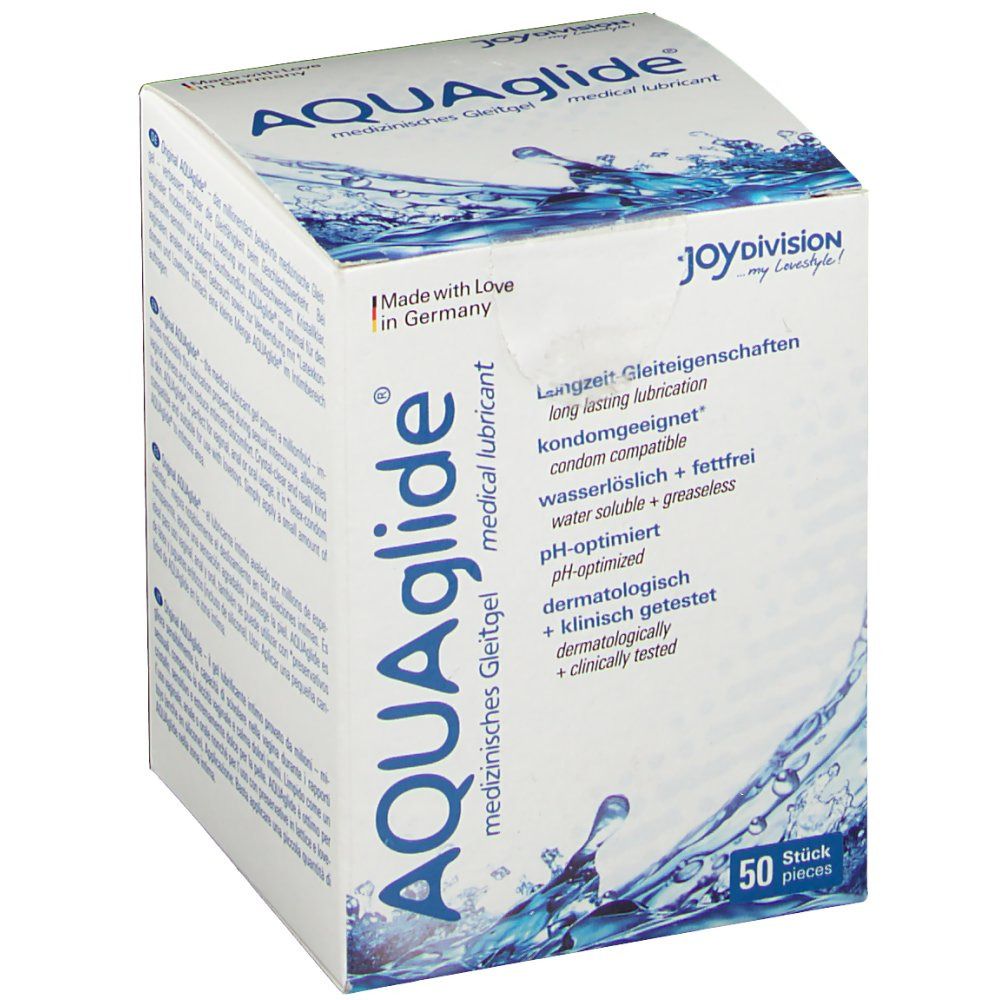 Emballage AQUAGLIDE gel lubrifiant, 50 pièces.