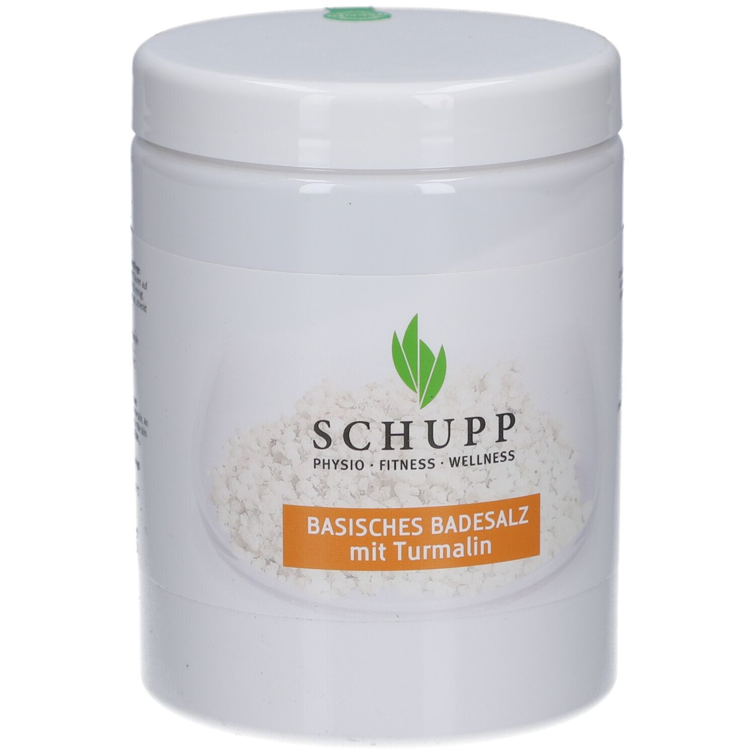 Witte pot met Basisch Badzout met Toermalijn van SCHUPP.