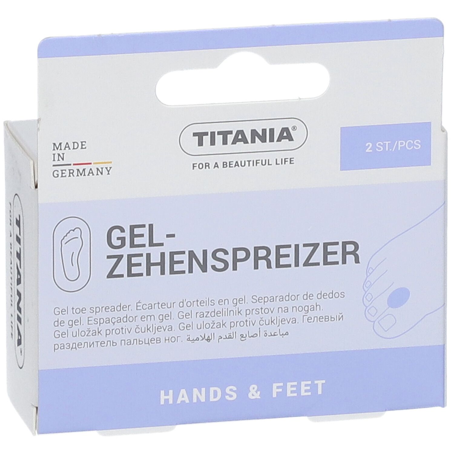 Écarteurs d'orteils en gel Titania, 2 pièces.