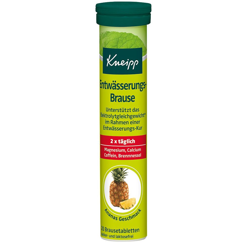 Buis met 20 bruistabletten, ananassmaak, met magnesium en calcium.