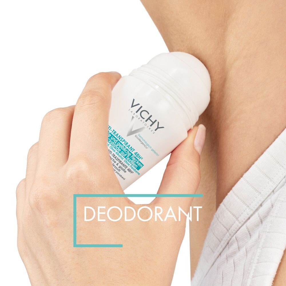 Déodorant roll-on Vichy anti-transpirant 48h.