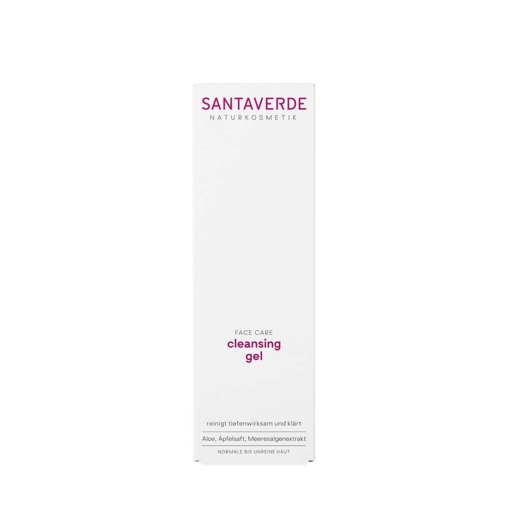 SANTAVERDE Naturkosmetik Face Care Cleansing Gel. Reinigt diep en zuivert. Met aloë, appel en zeewierextract.
