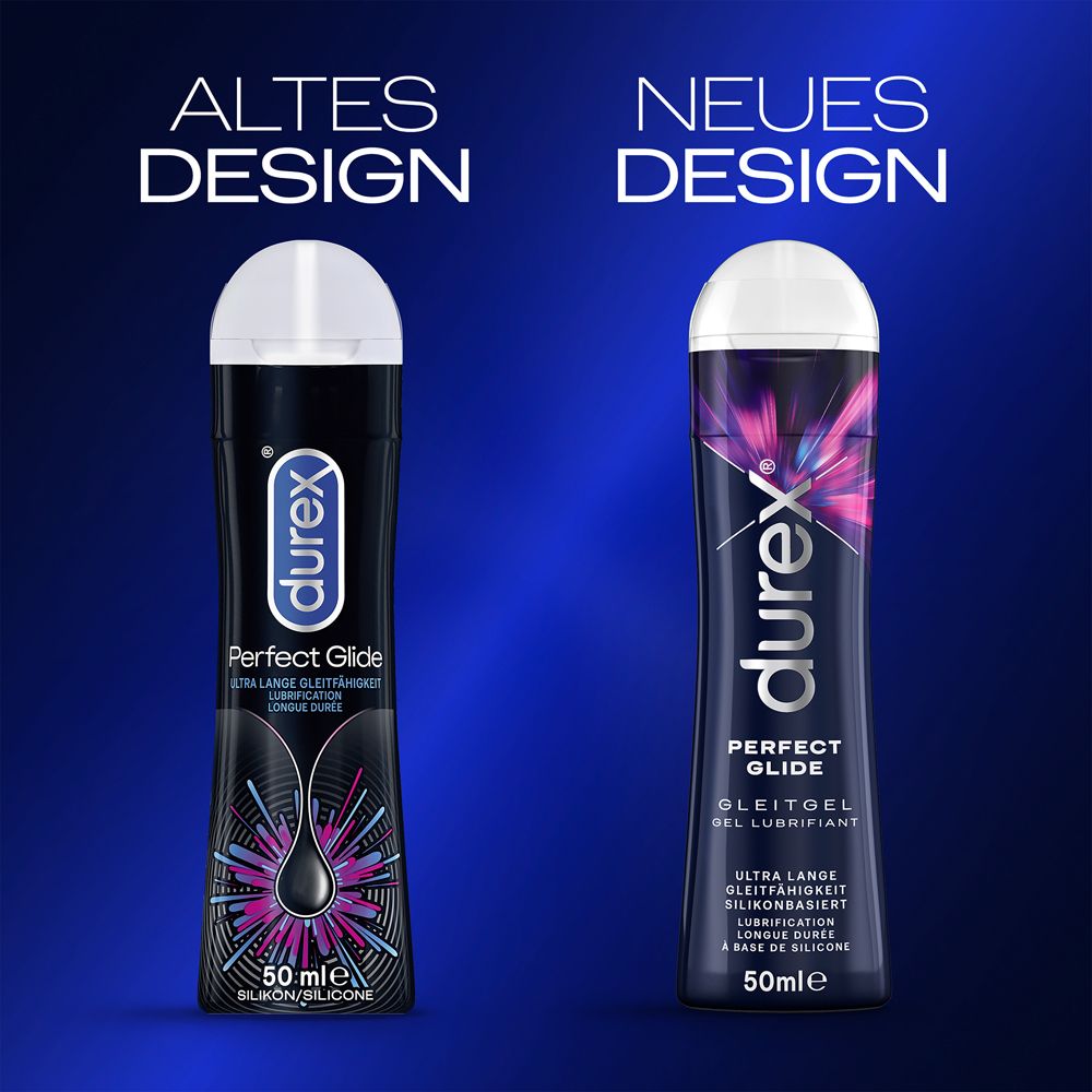 Comparaison anciens et nouveaux designs du flacon Durex Perfect Glide.