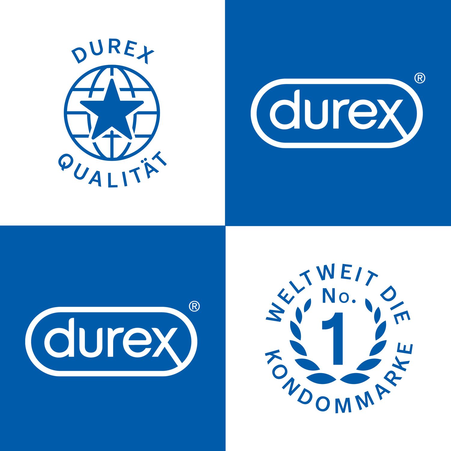 Logos Durex : Qualité, Marque, Marque de préservatifs N°1 mondiale.