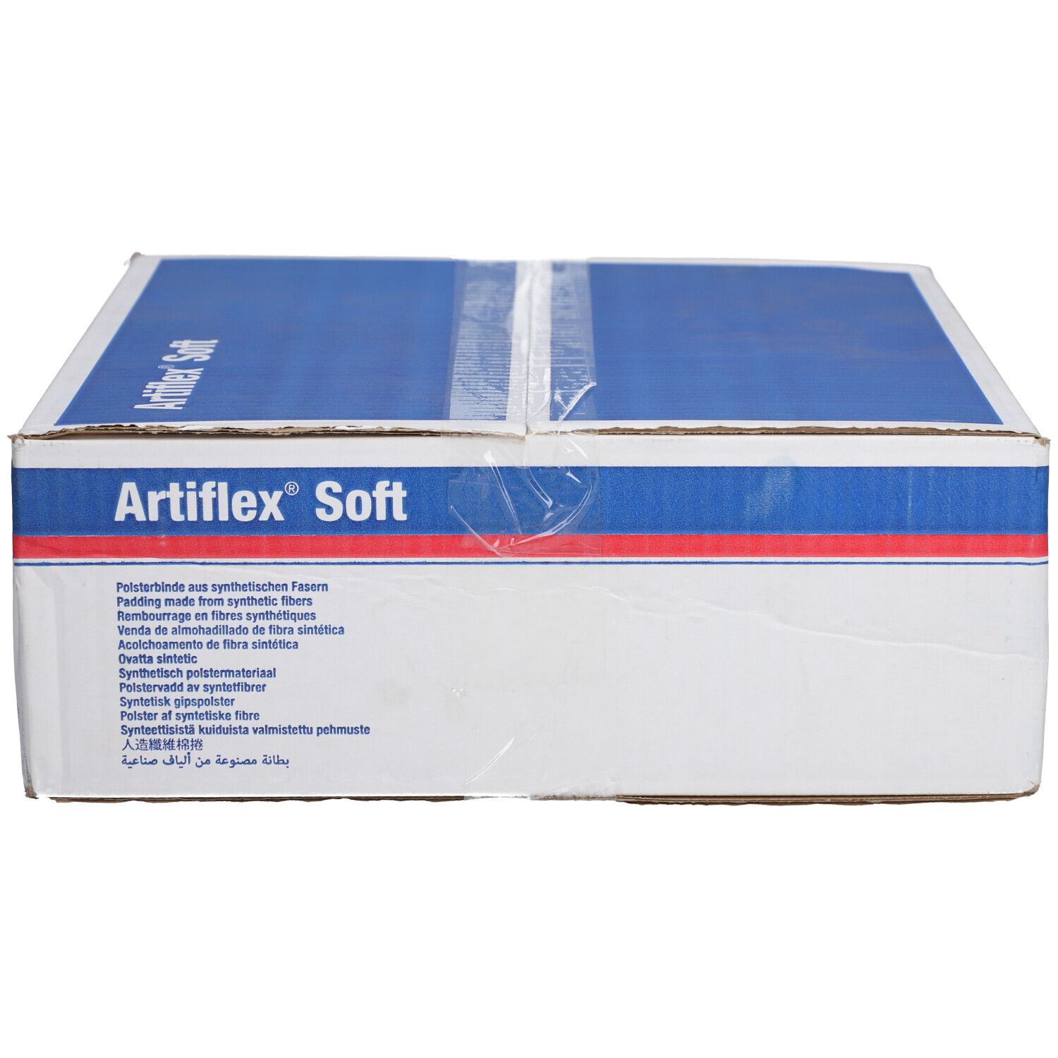 Doos Artiflex Soft. Meertalige productinformatie.