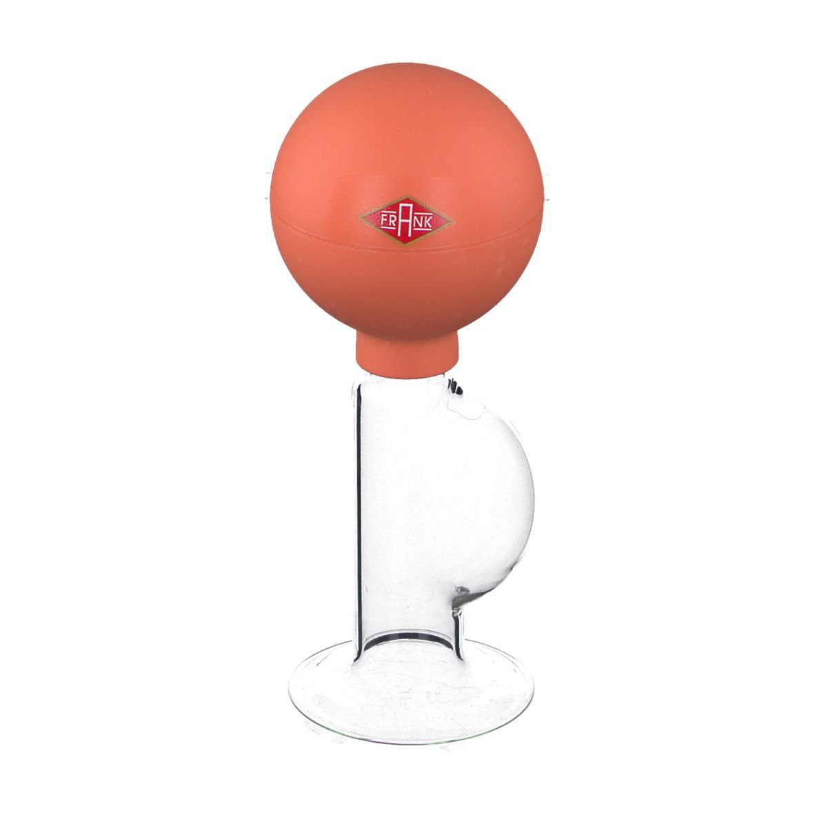 Tire-lait en plastique avec ballon rouge et récipient transparent. Marque FRANK.
