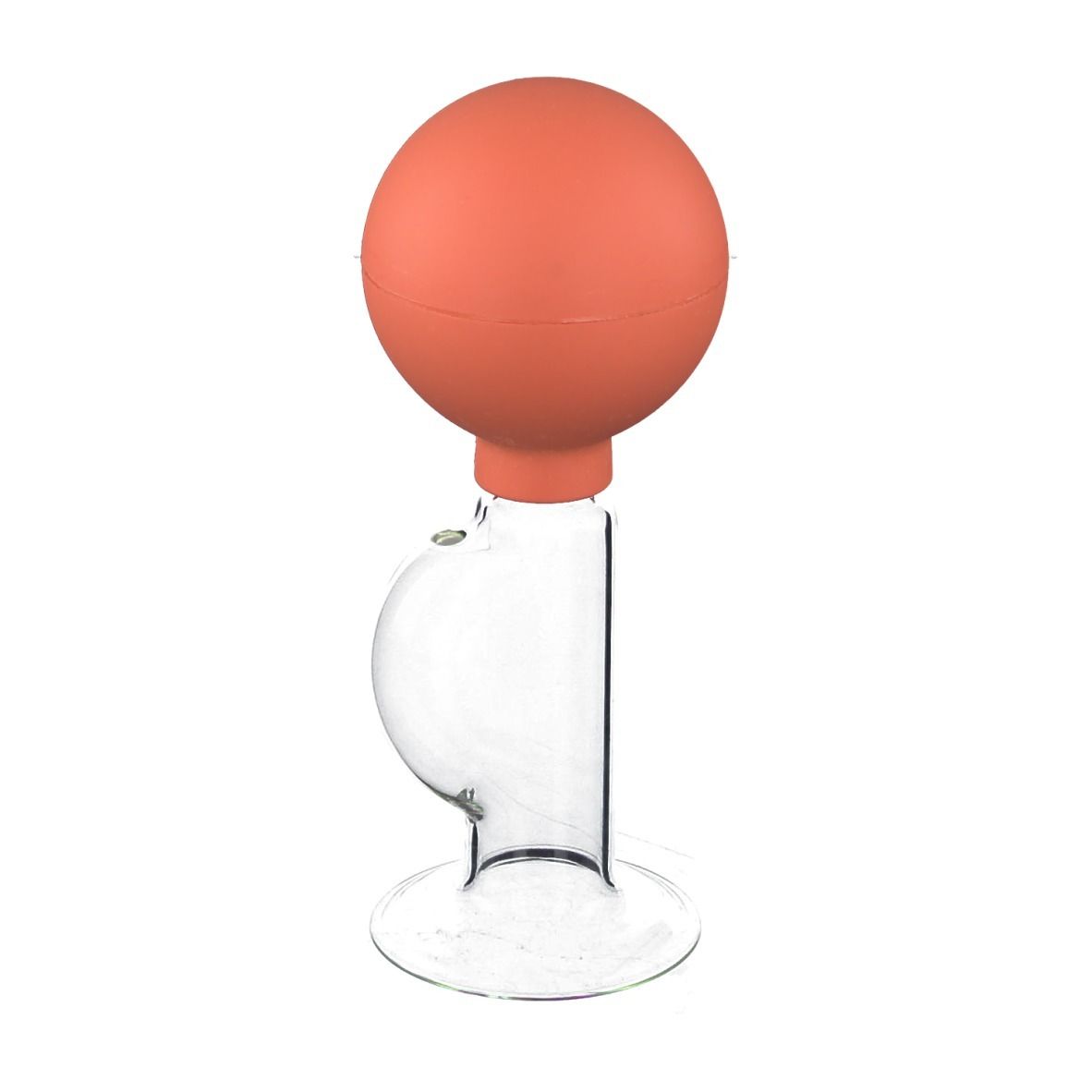 Tire-lait en plastique. Ballon rouge, récipient transparent. Marque FRANK.