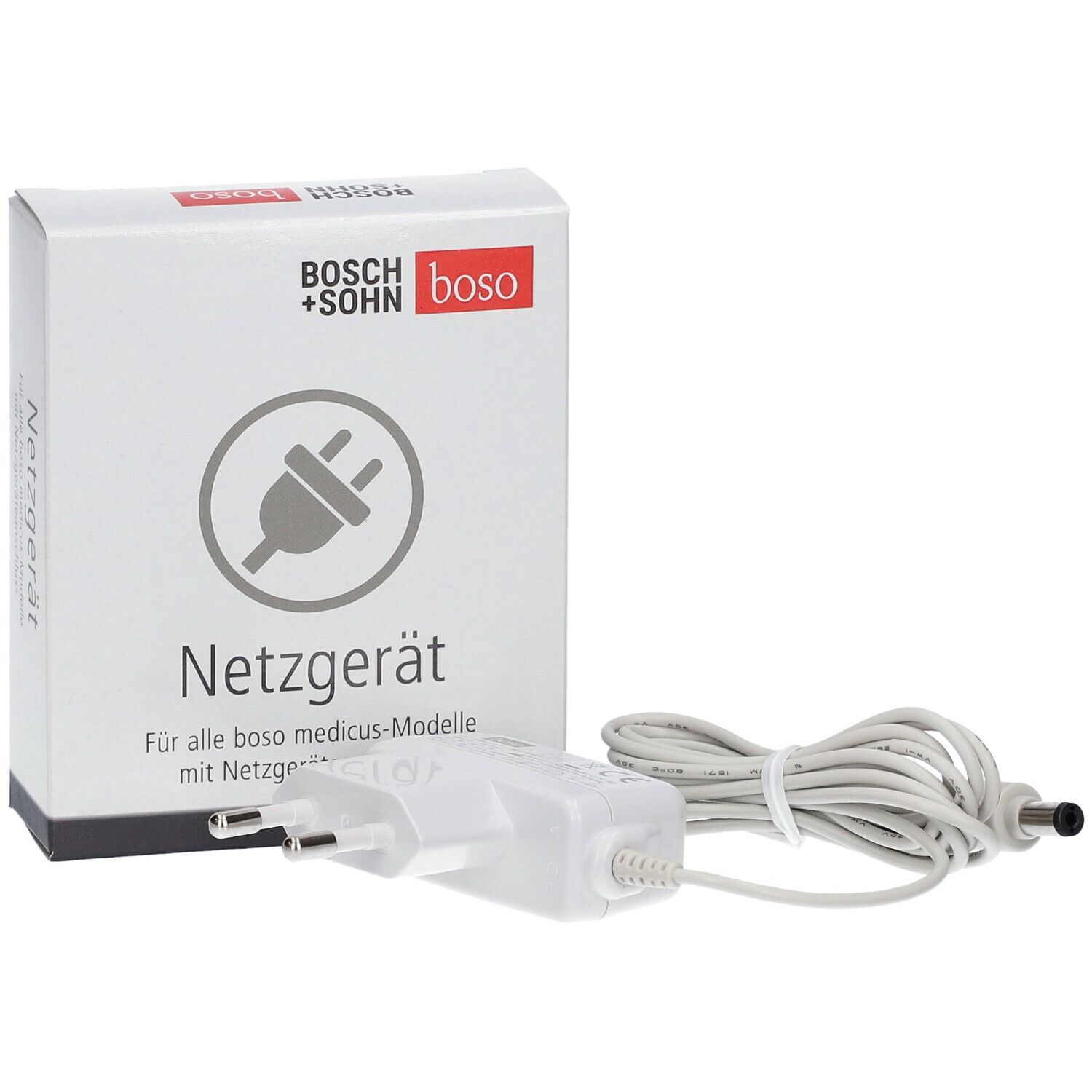 Emballage et adaptateur secteur pour appareils boso medicus.