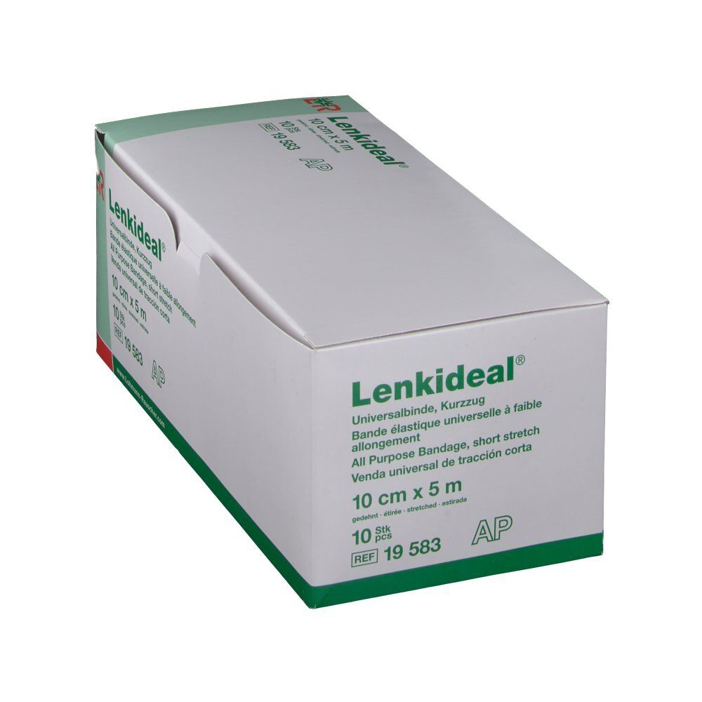 Emballage de Lenkideal® Idealbinde. Inscription : 10 cm x 5 m.