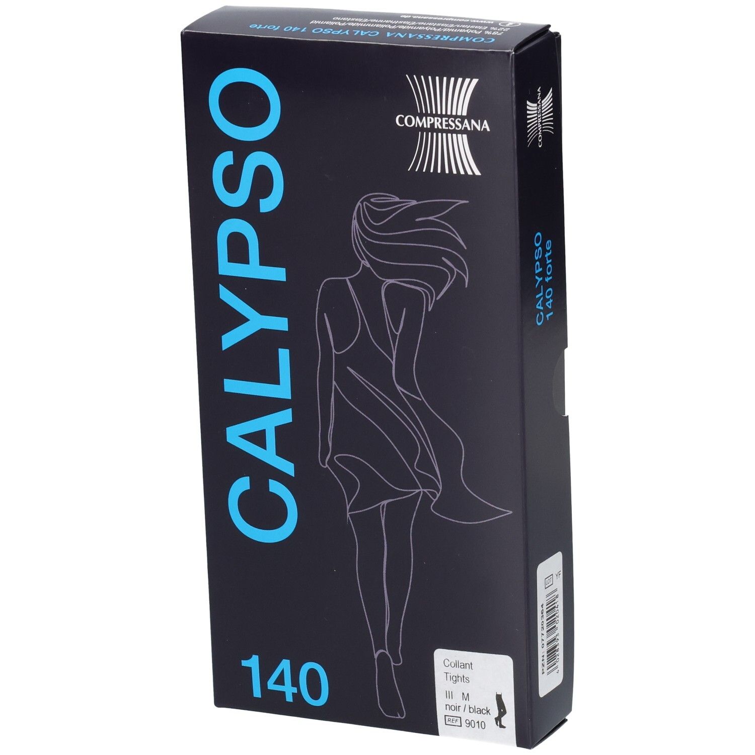 Verpakking COMPRESSANA Calypso steunkousen, 140 den, zwart.