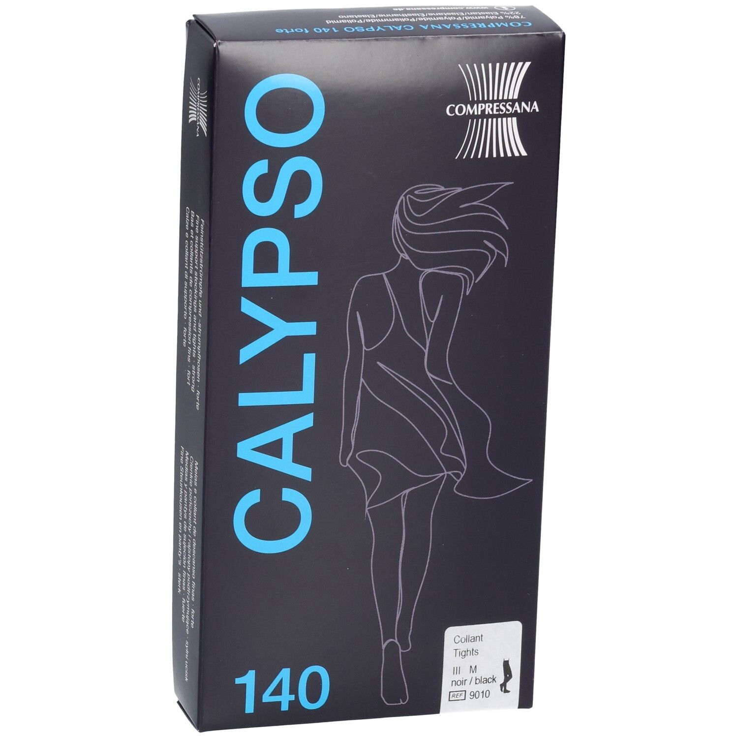 Verpakking COMPRESSANA Calypso steunkousen, 140 den, zwart.