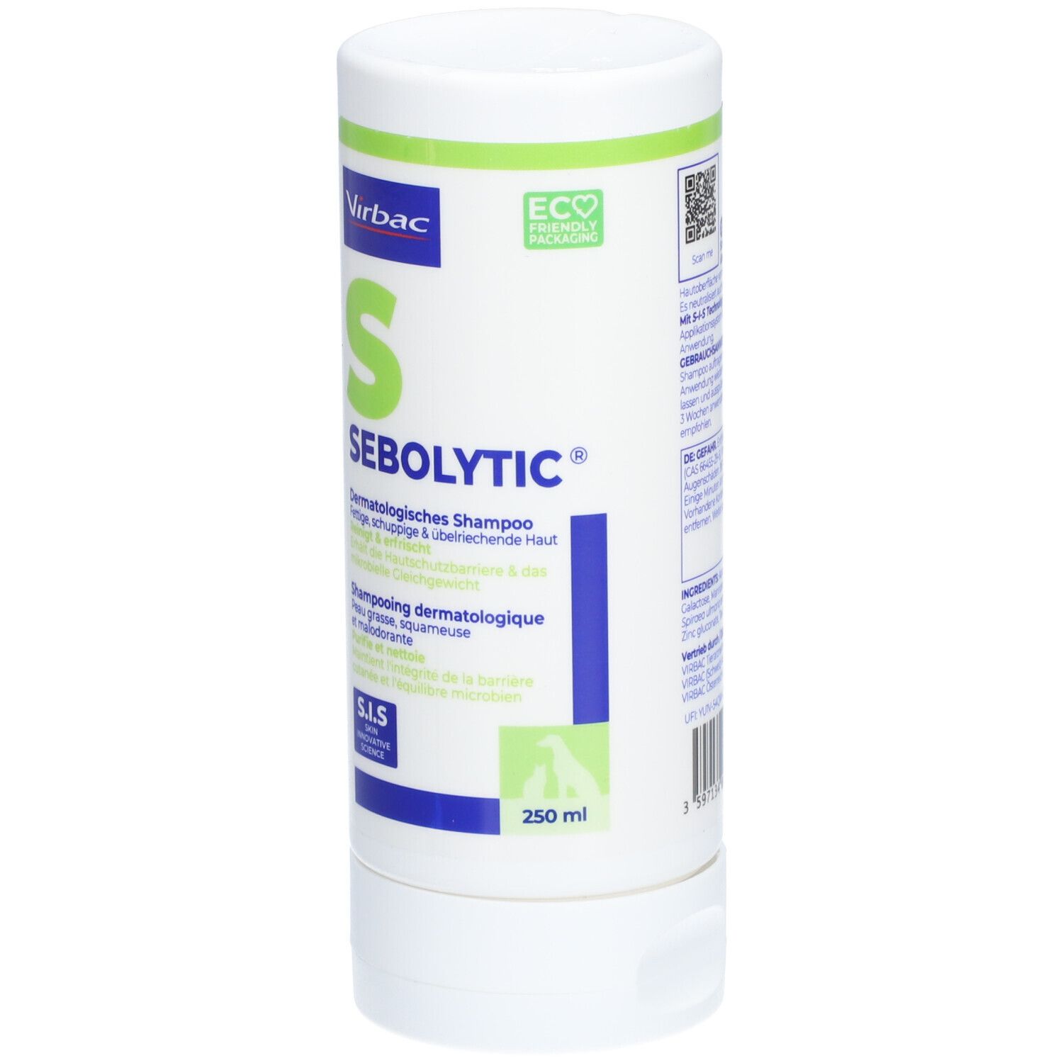 Virbac Seborytic dermatologisch shampoo voor honden en katten, 250 ml.