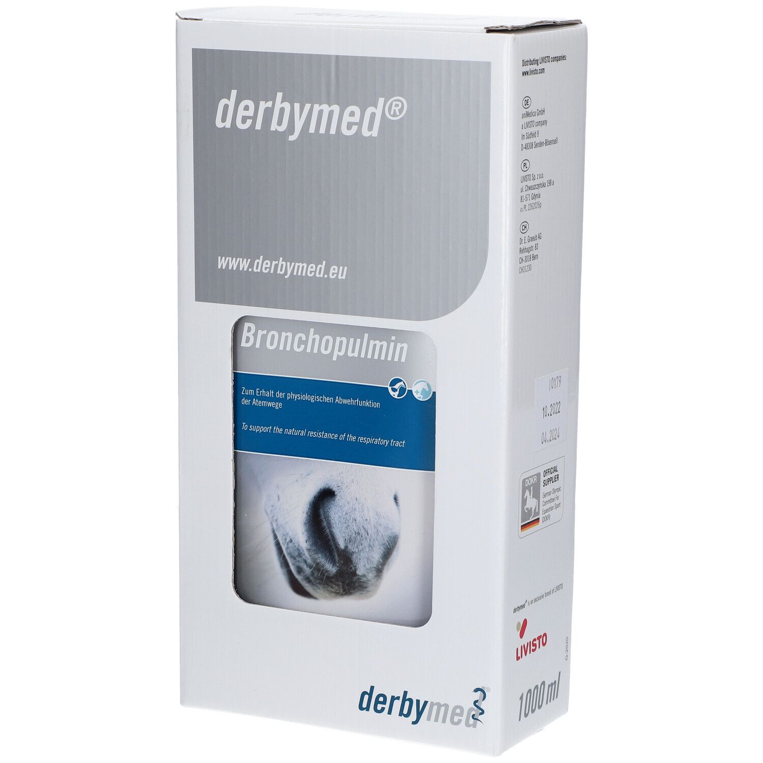Verpakking voor Derbymed Bronchopulmin, 1000 ml.