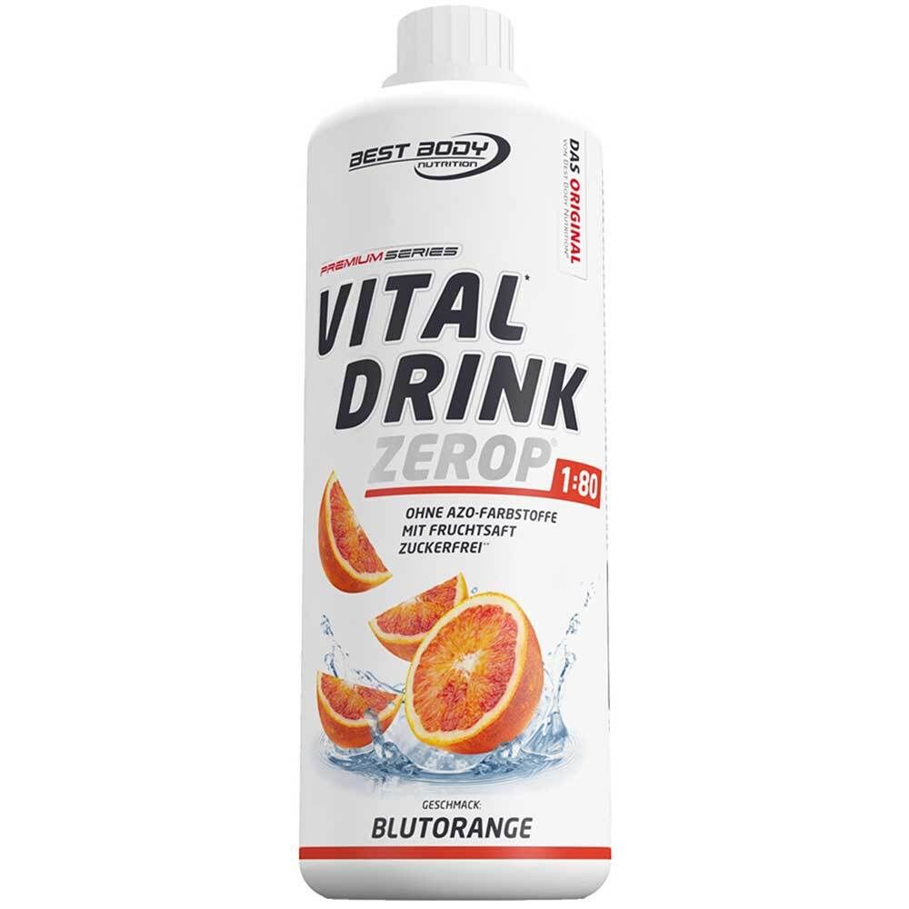 Best Body Nutrition Vital Drink Zero, Orange Sanguine. Sans colorants azoïques, avec jus de fruits, sans sucre.