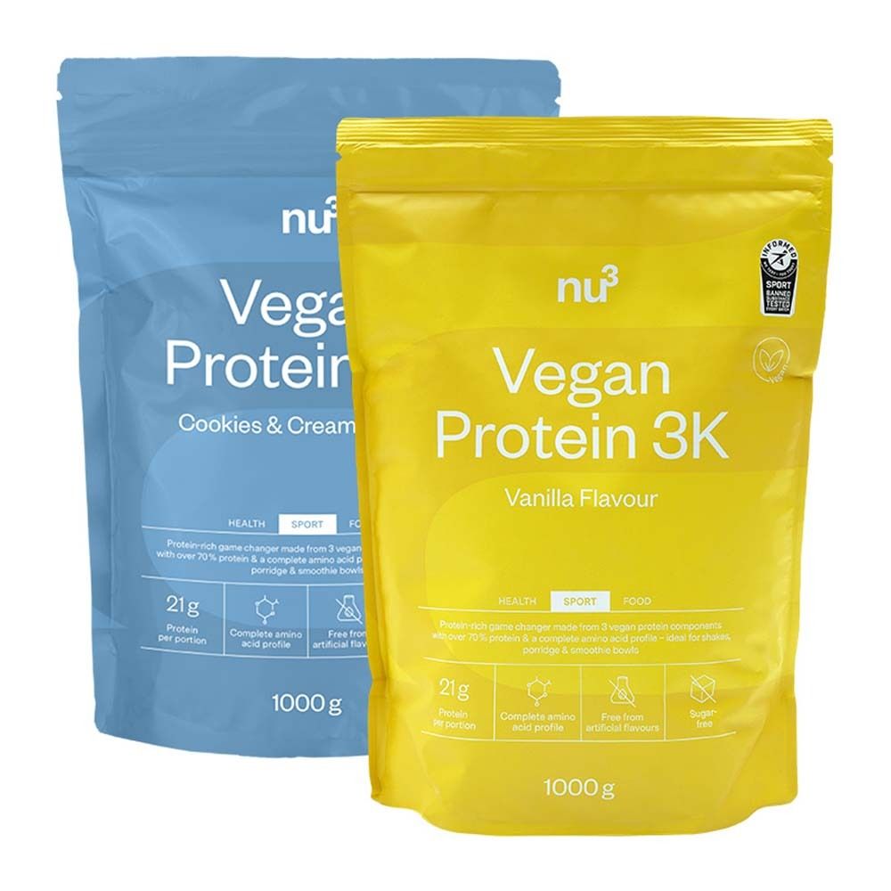 nu3 Vegan Protein 3K Pack Découverte Vanille + Cookies & Cream