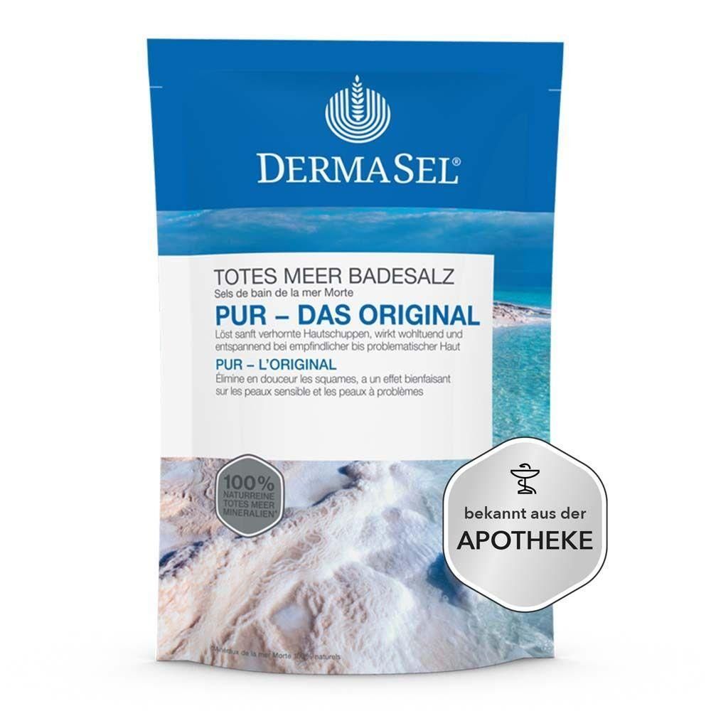 DERMASEL® Dode Zee Badzout PUR – HET ORIGINEEL. Zak met 100% puur Dode Zeezout. Bekend van de apotheek.
