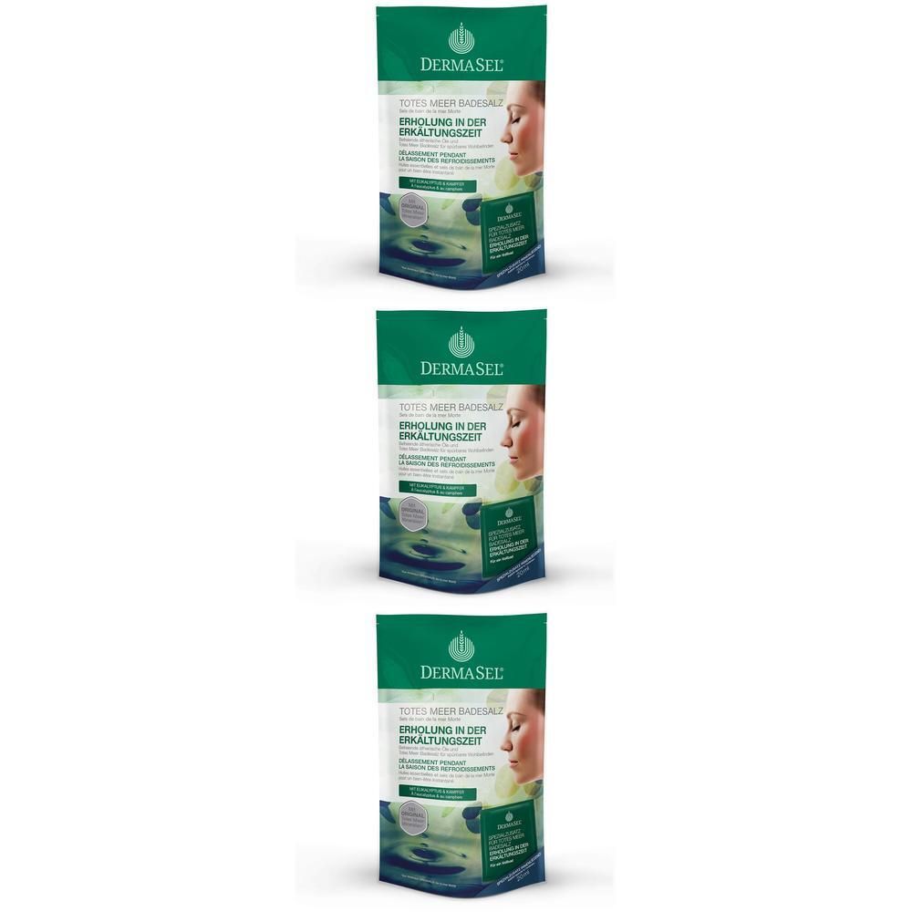 Drie pakken DERMASEL® SPA Erholung in der Erkältungszeit badzout.