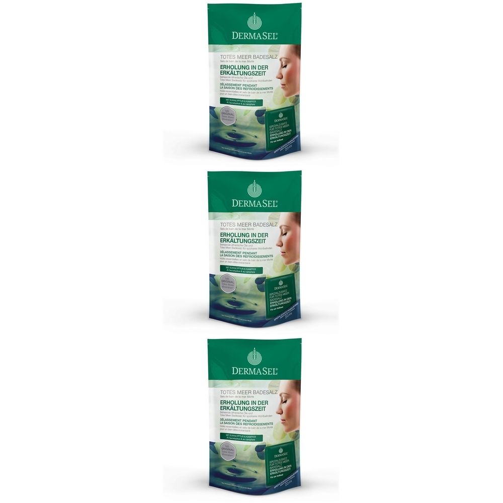 Drie pakken DERMASEL® SPA Erholung in der Erkältungszeit badzout.
