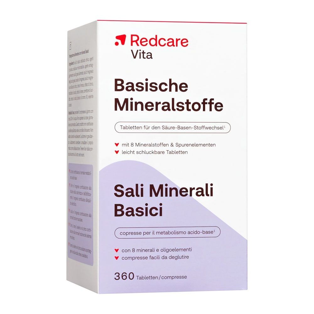 Verpakking van Redcare Vita Basische Mineralstoffen, 360 tabletten.
