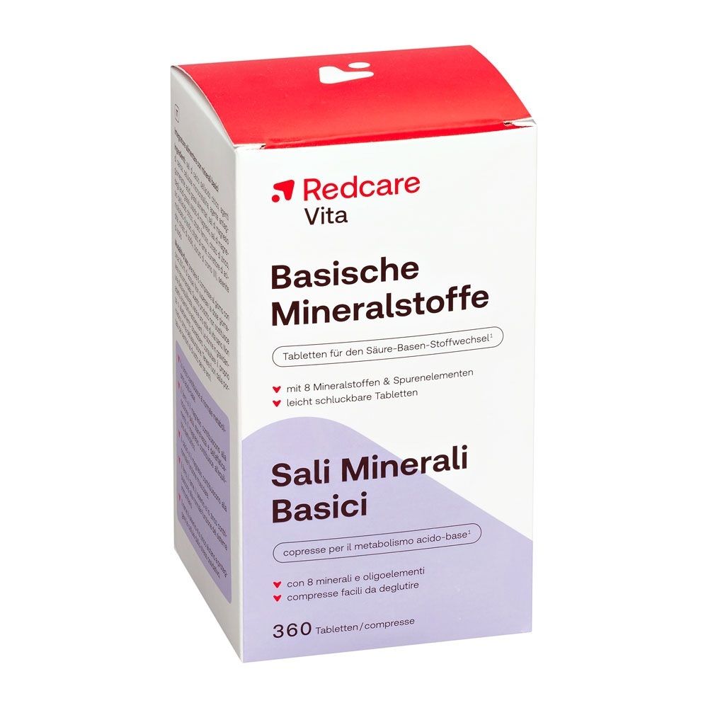 Verpakking van Redcare Vita Basische Mineralstoffen, 360 tabletten.