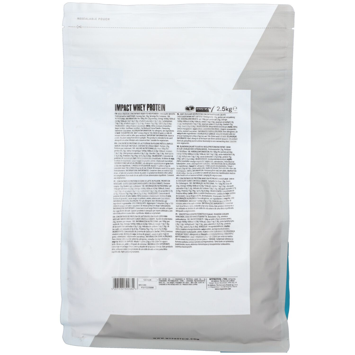 MYPROTEIN Impact Protéines Whey, Chocolat lisse